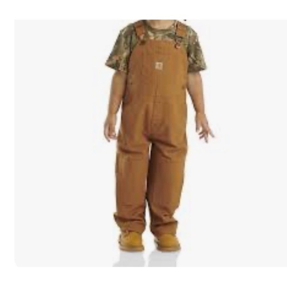 Carhartt Toddler‎ Brown Canvas Duck Bib Overalls Double Knee Size 4T